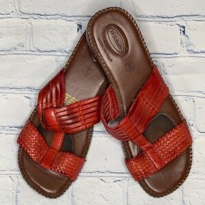 Dr. Scholl's Rust colored leather Sandals with Woven Design